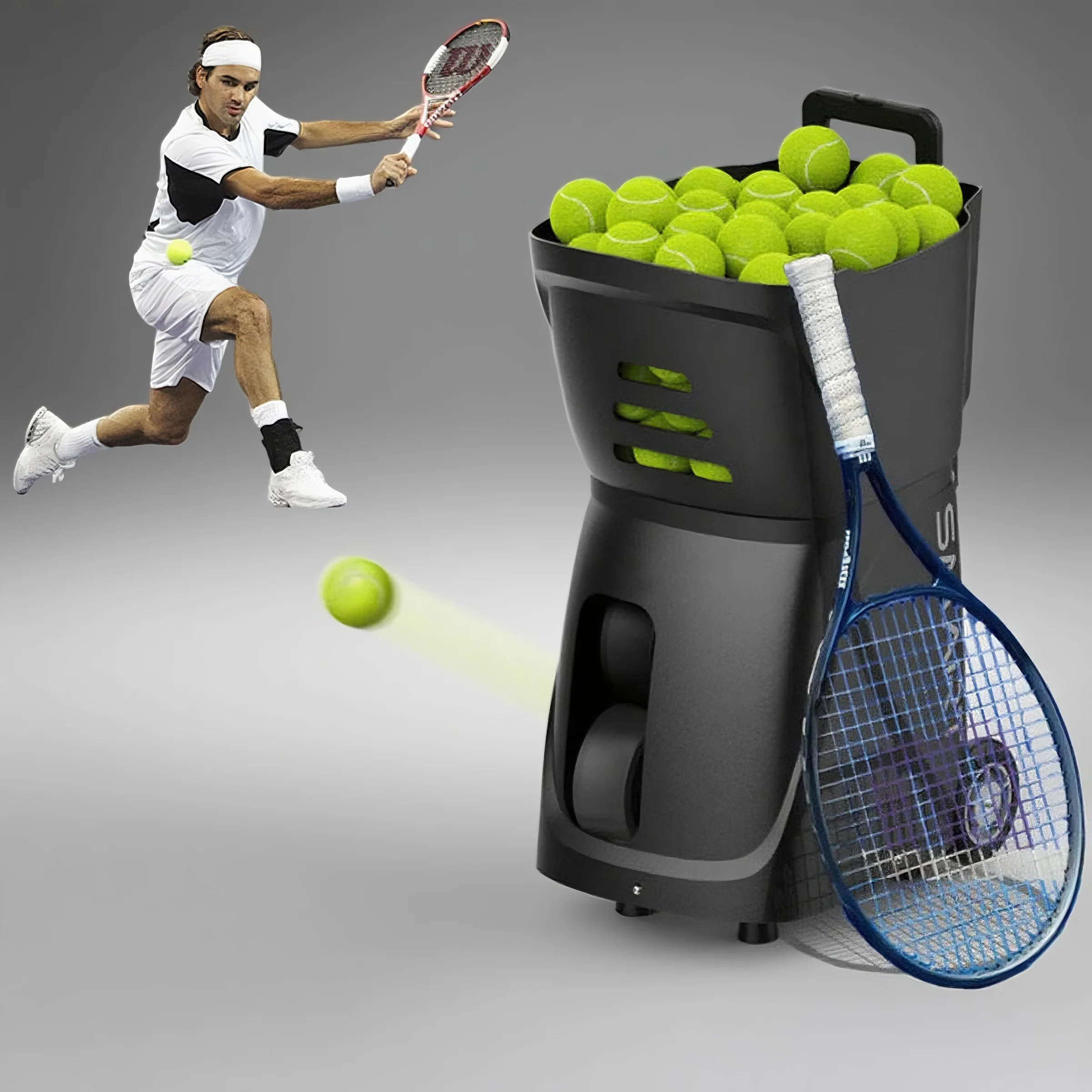 a tennis ball machine